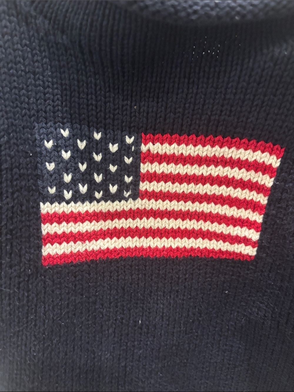 Kids Navy Knit Sweater with Flag Detail - Picture 2 of 4